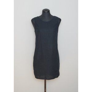 Vintage Black Linen Shift Dress